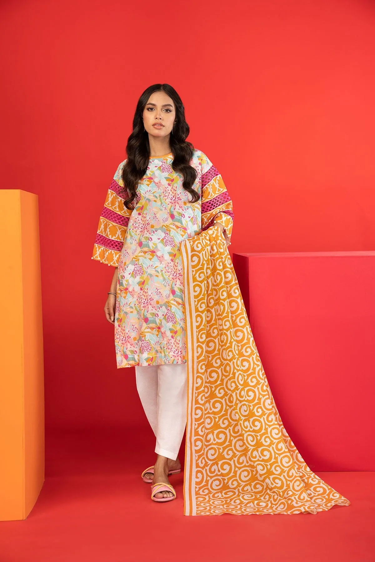 1 Pc Printed Lawn Dupatta