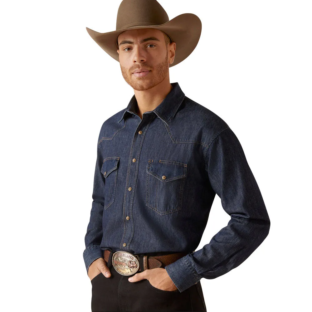 10047940 Ariat Men's Classic Long Sleeve Denim Snap Shirt - Broadway