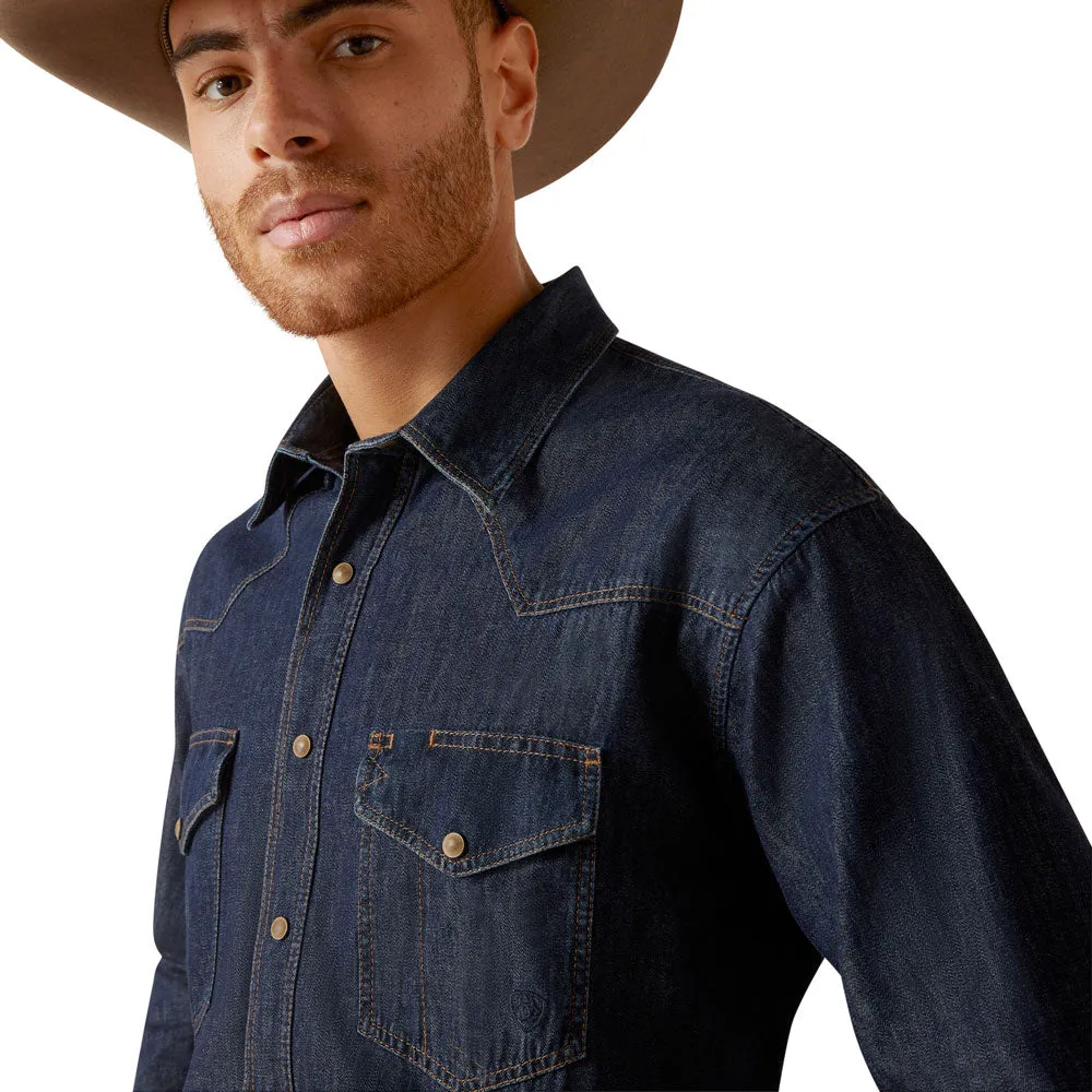 10047940 Ariat Men's Classic Long Sleeve Denim Snap Shirt - Broadway