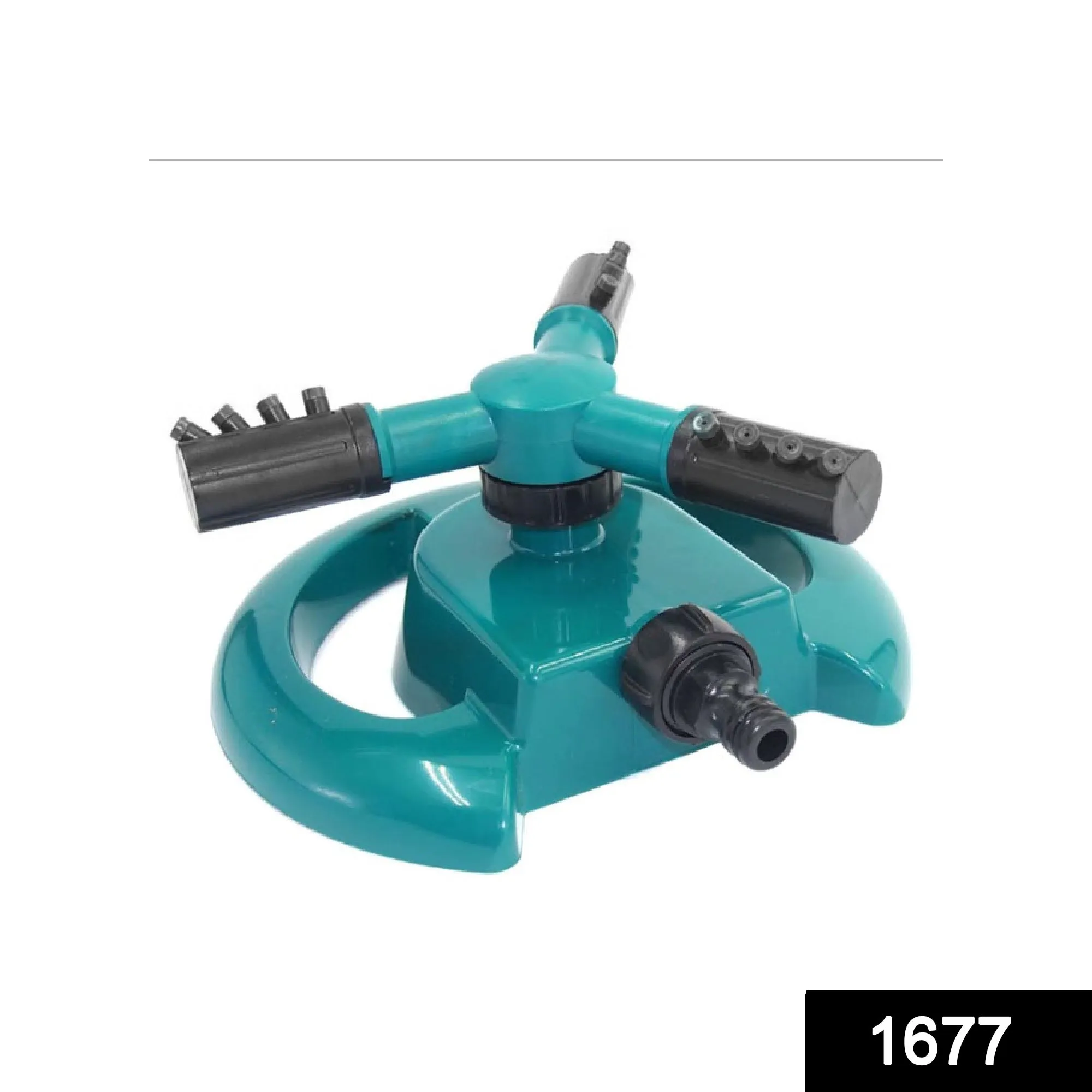 1677 3 Arm 360° Sector Rotating Water Sprinkler Garden Pipe Hose Irrigation Yard