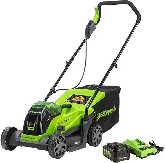 24V 13" Cordless Battery Push Mower 3pc Combo Kit w/ (1) 4.0Ah USB Battery, (1) 2.0Ah Battery & Chargers