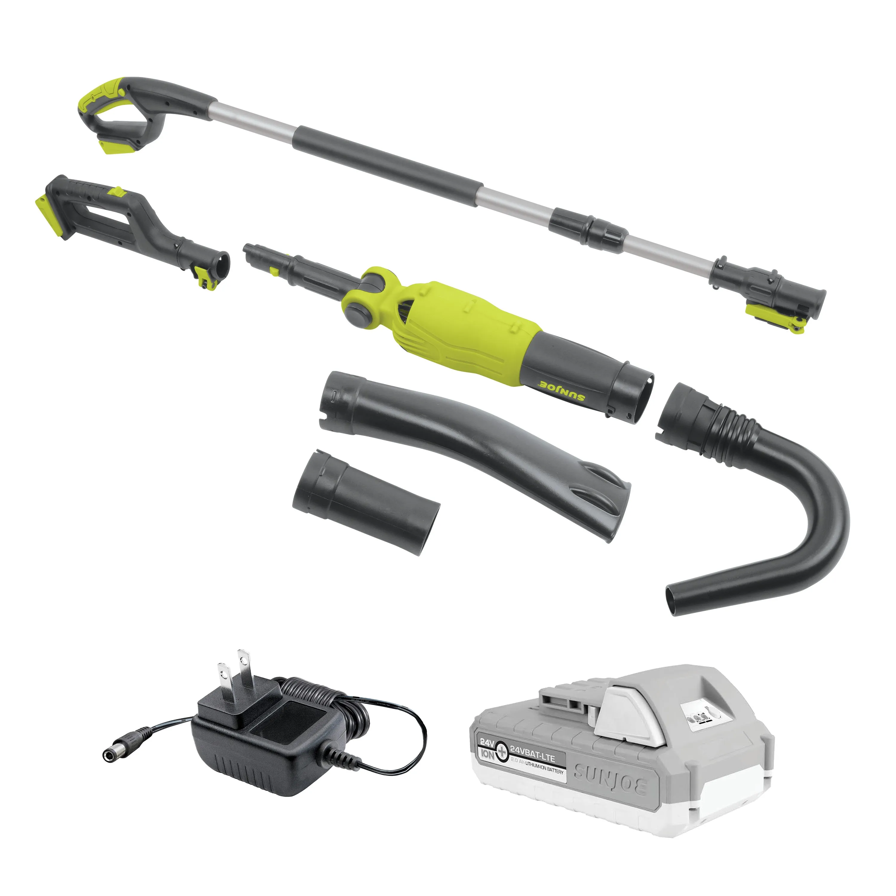 24V-TBP-LTE IONMAX 2-in-1 Handheld   Pole Leaf Blower Kit | W/ 24V 2.0-Ah Battery   Charger | 3 Nozzle Connections