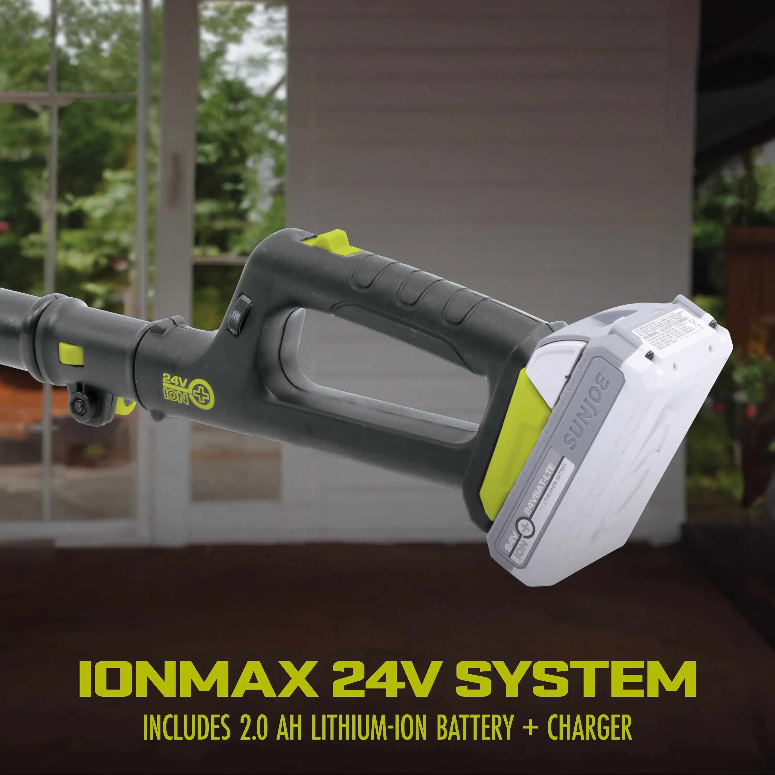 24V-TBP-LTE IONMAX 2-in-1 Handheld   Pole Leaf Blower Kit | W/ 24V 2.0-Ah Battery   Charger | 3 Nozzle Connections