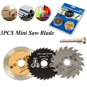 3Pcs 54.8mm HSS Saw Blades With Mandrel (HSS/TCT/DB)