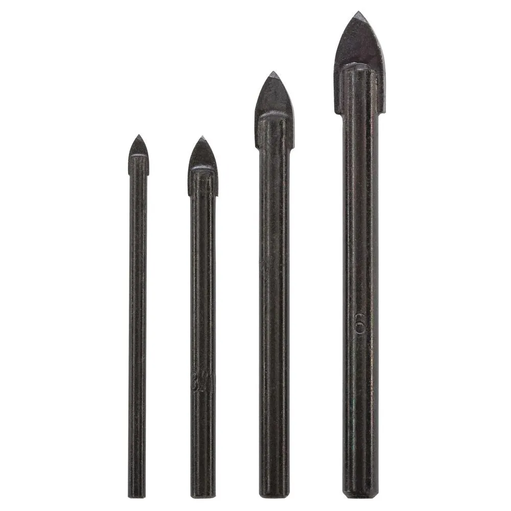 4 Piece Glass / Tile Drill Bit Set