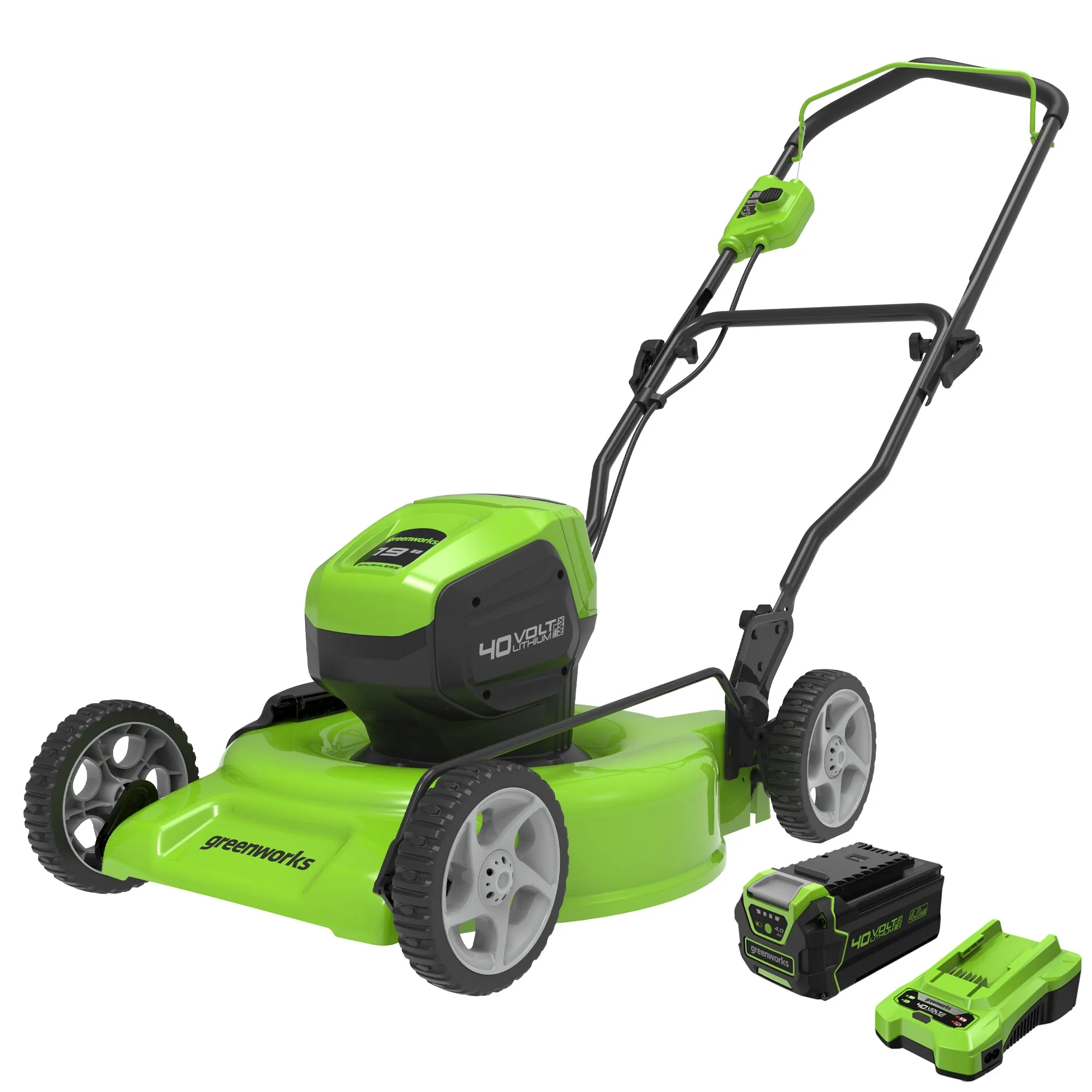 40V 19" Cordless Battery Push Mower w/ 4.0Ah Battery & Charger