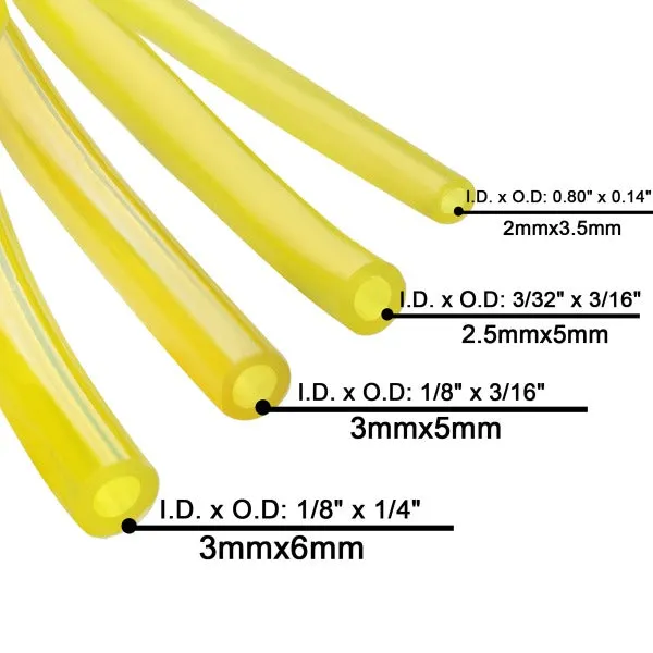 8-Ft Each 4 Sizes Fuel Line for Stihl Weed Trimmer Chainsaw Blower Mower 2-Cycle Engine I.D. X O.D. 3/32 X 3/16 1/8 X 3/16 1/8 X 1/4 .080 X .140 Inch