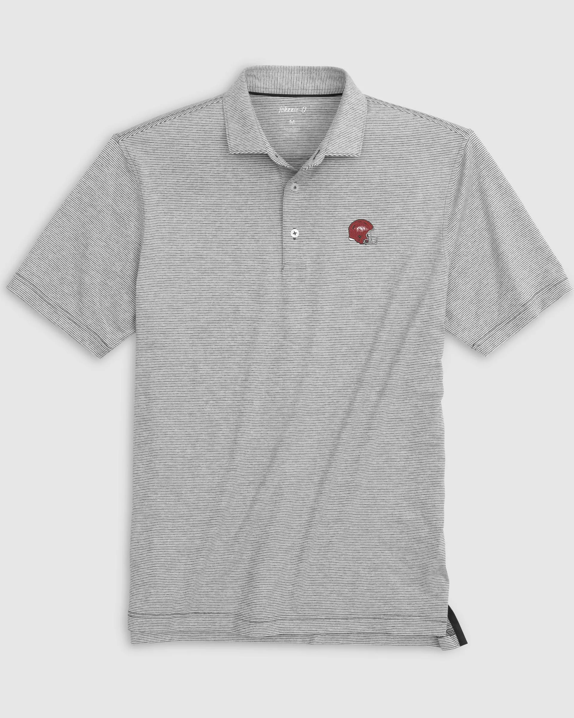 Arkansas Lyndonn Striped Jersey Performance Polo - Helmet Logo