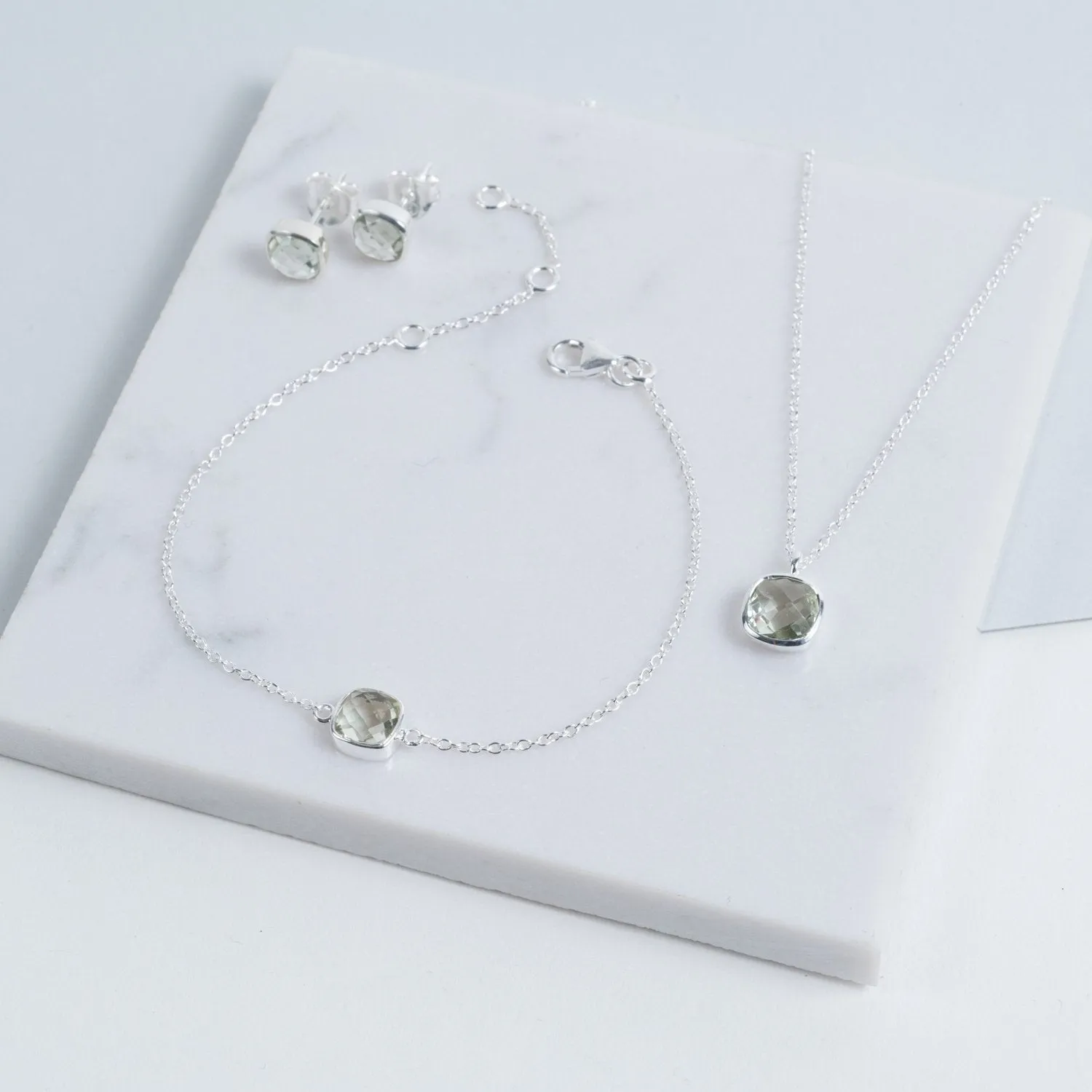 Brooklyn Green Amethyst & Sterling Silver Necklace