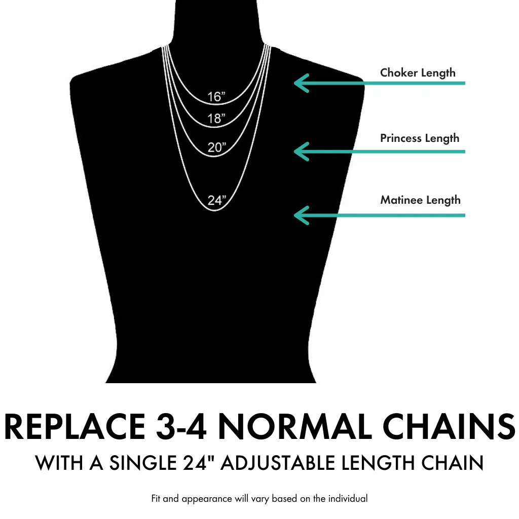 BUNDLE (3): 24" Milano Twist Adjustable Chains in Silver   Gold   Rose