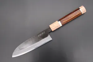 Custom Limited Edition, Hinoura White Steel No.1 Kurouchi Series HS1-4SP7 Wa Santoku 165mm (6.4 Inch)