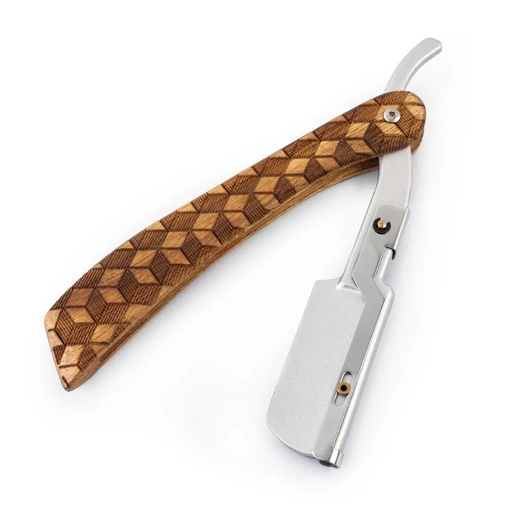 Double Edge Shavette Straight Razor With Pearwood Handle