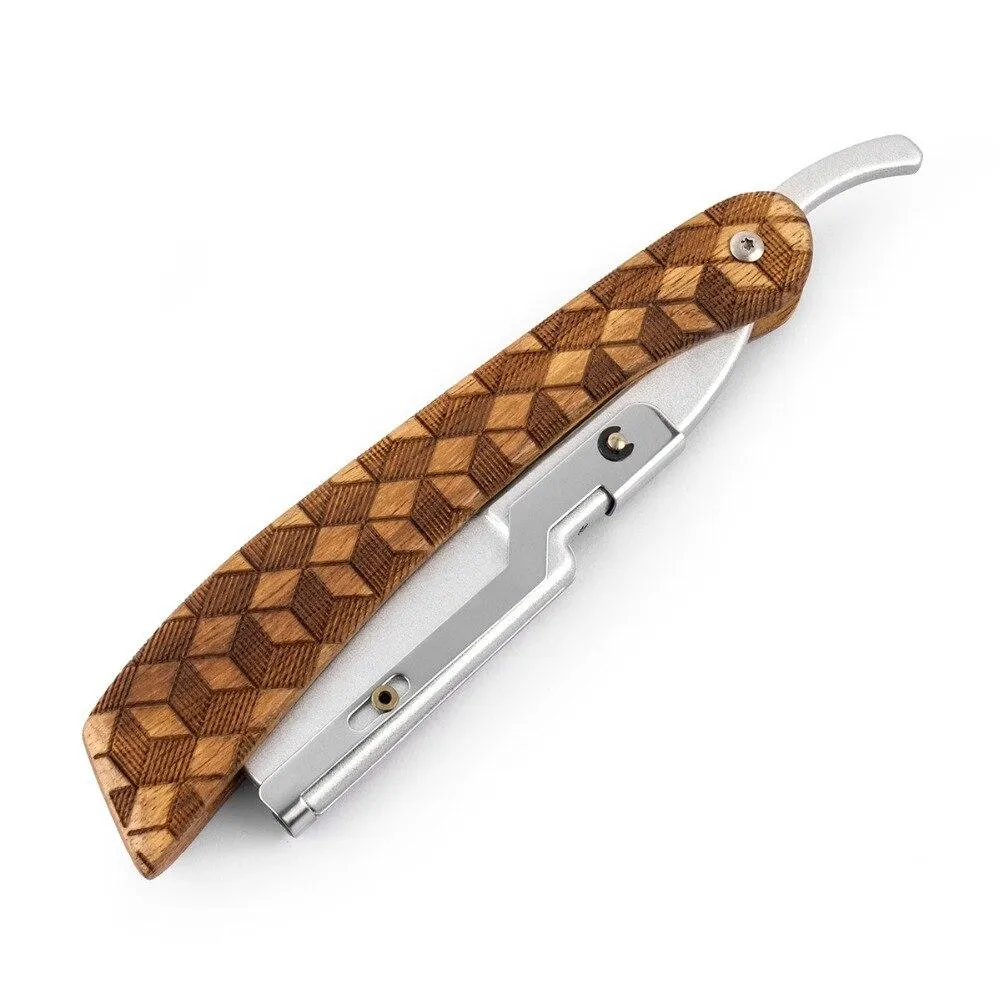 Double Edge Shavette Straight Razor With Pearwood Handle