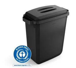 Durable DURABIN ECO Recycled Black Rectangular Recycling Bin   Black Lid | 60L