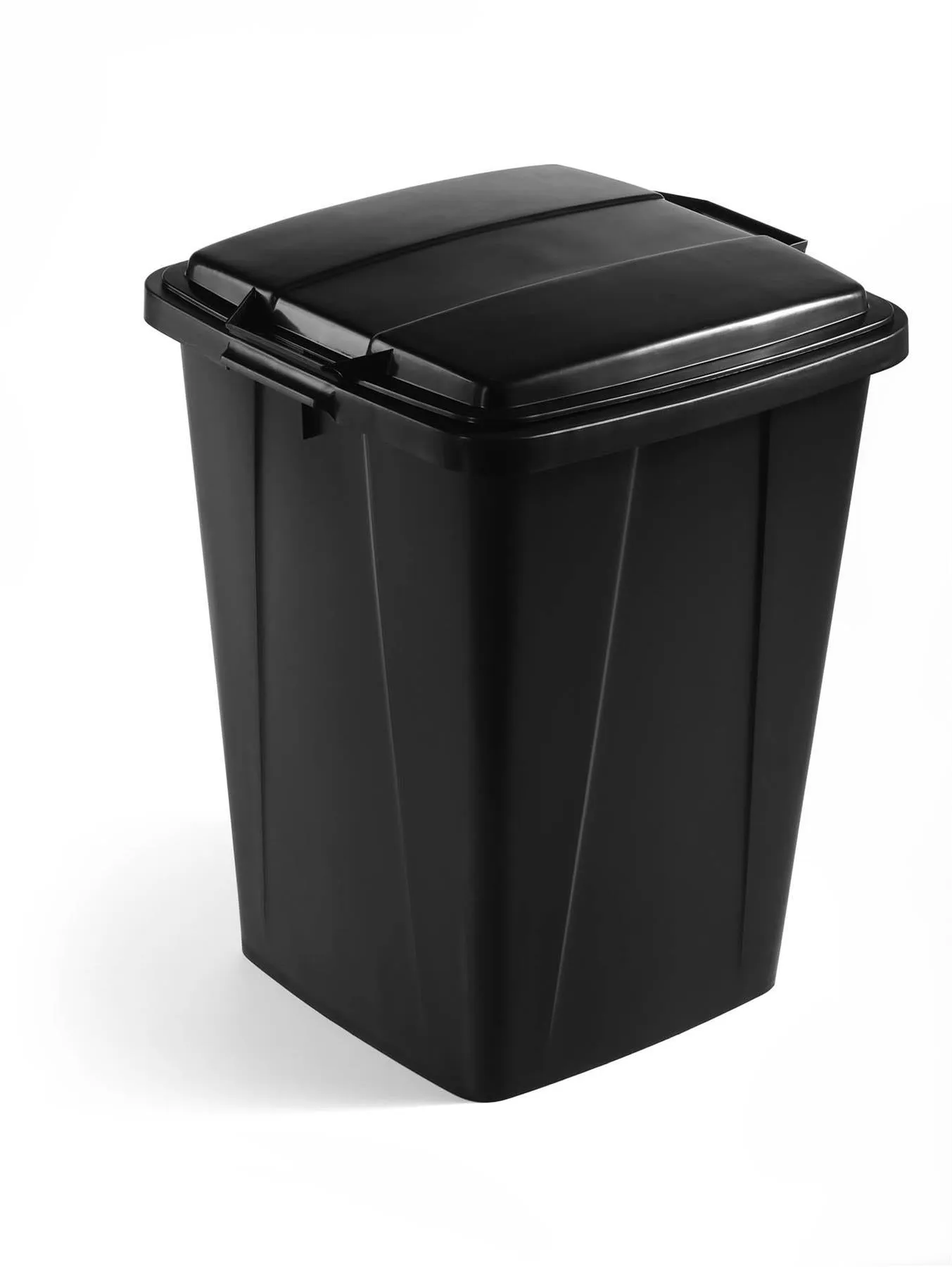 Durable DURABIN ECO Strong Square Black Recycling Bin   Black Lid | 90L