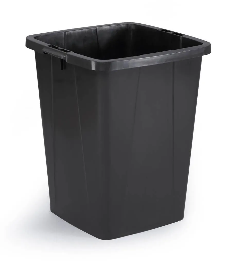 Durable DURABIN ECO Strong Square Black Recycling Bin   Black Lid | 90L