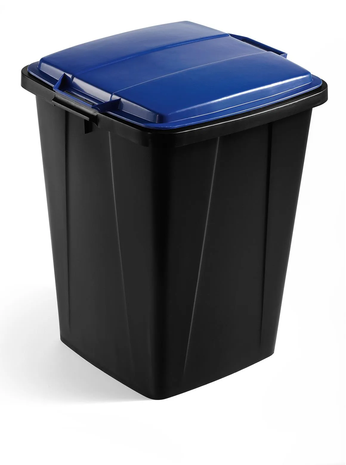 Durable DURABIN ECO Strong Square Black Recycling Bin   Blue Lid | 90L