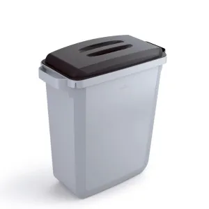 Durable DURABIN Grey Rectangular Recycling Bin   Black Lid | Food Safe | 60L