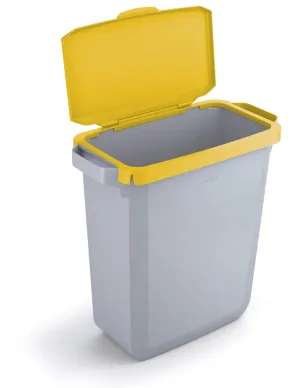 Durable DURABIN Grey Rectangular Recycling Bin   Yellow Hinged Lid | 60L