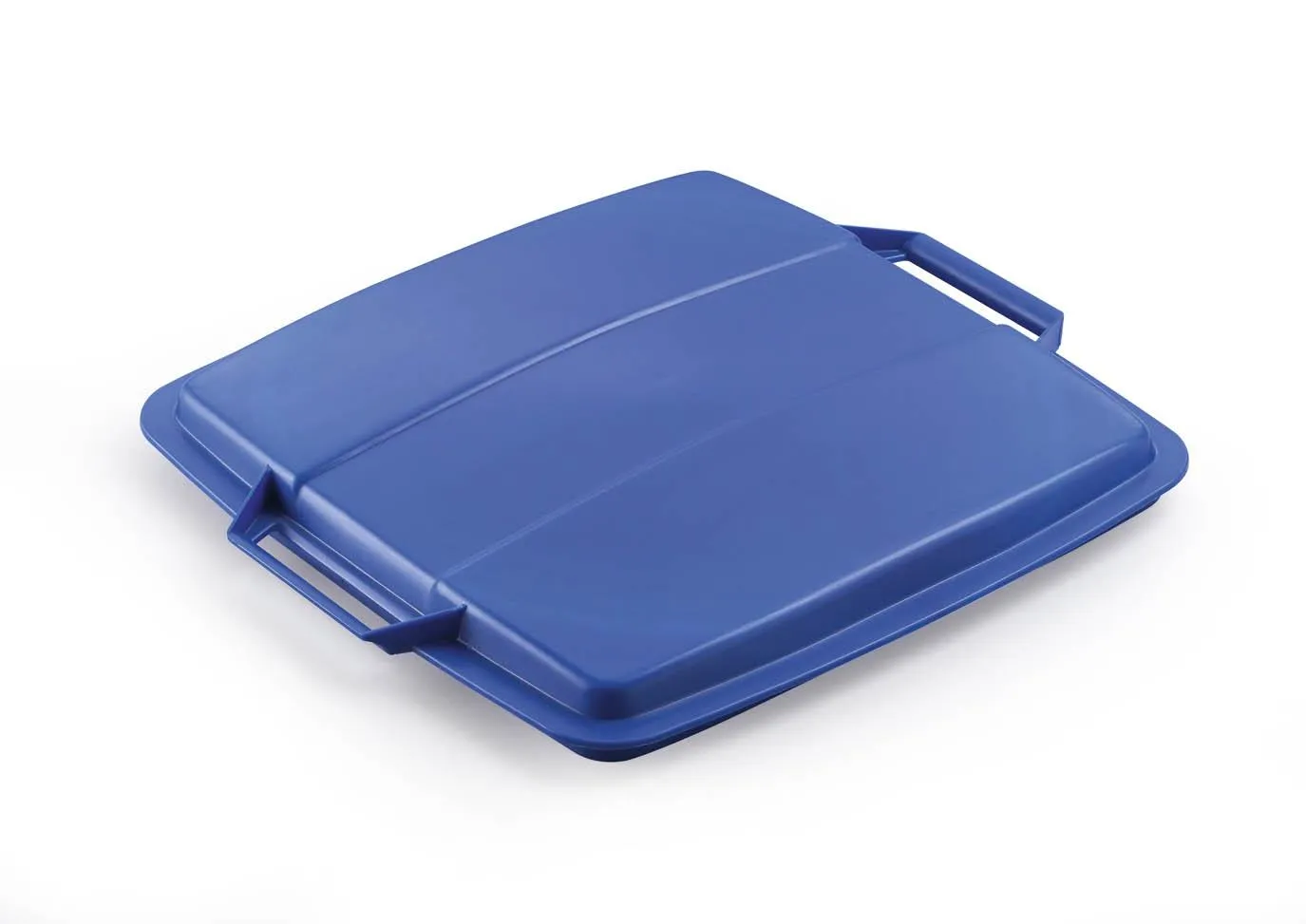 Durable DURABIN Grey Square Recycling Bin   Blue Lid | Food Safe | 90L