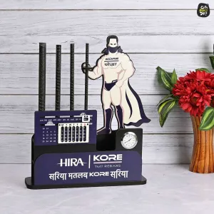 Eco Friendly Customize Iron Rod Stand With Calendar & Clock for Workspace Solutions | Perfect Gift For Industries | Iron Rod Stand with Expansive Storage