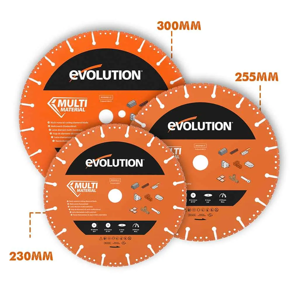 Evolution 255mm Segmented Edge, 22.2mm Bore, Heavy Duty Diamond Demolition Disc Cutter Blade