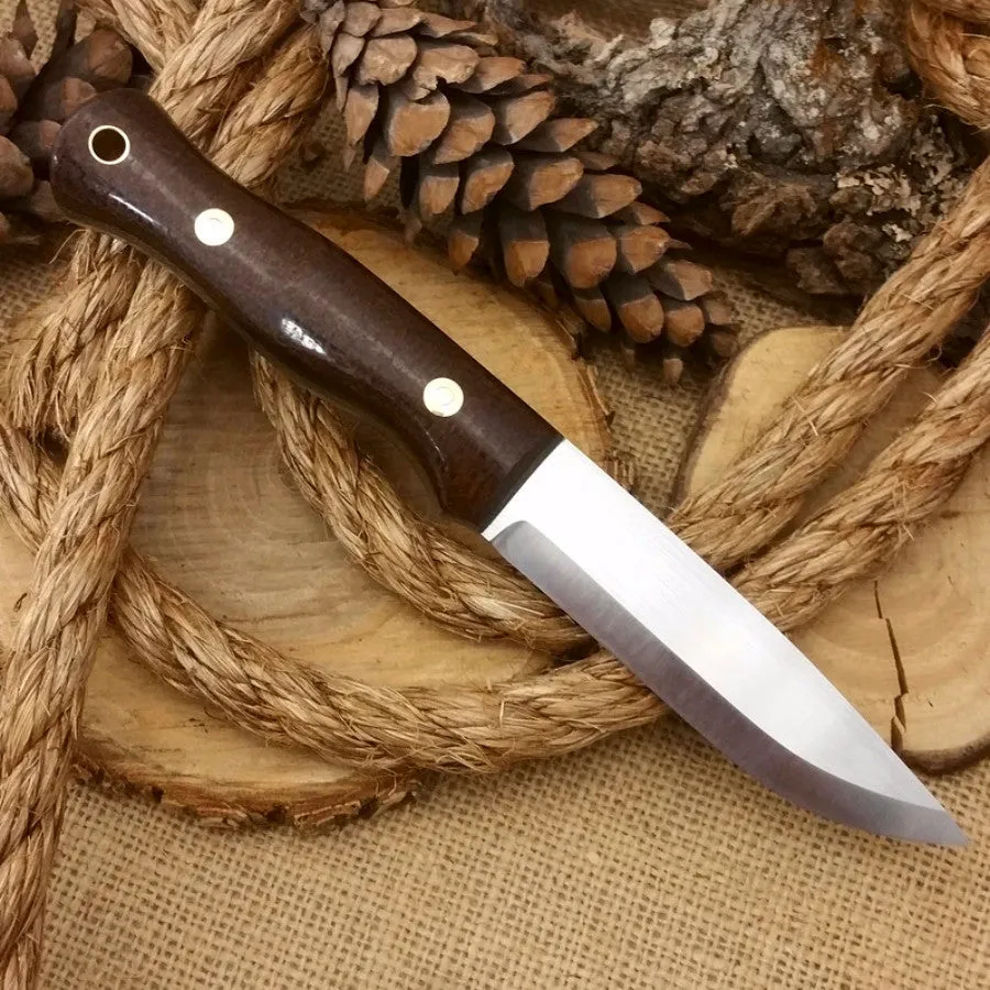 Explorer: 5/32 CPM 3V, Dark Brown Burlap & Green Canvas Micarta