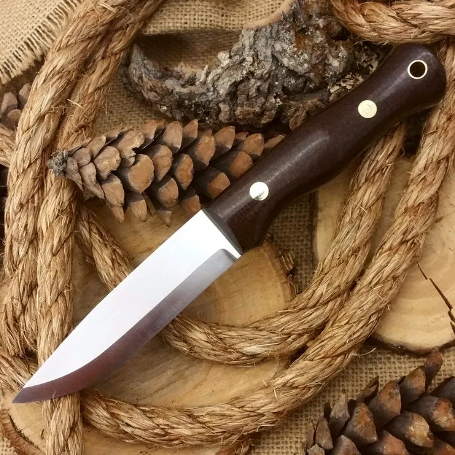 Explorer: 5/32 CPM 3V, Dark Brown Burlap & Green Canvas Micarta