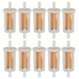 Hipa 10pcs 1/4-inch Fuel Filter For Briggs & Stratton 695666 845125 14469B BTT Fits John Deer Z225 Z425 Z245 Z435 Z625 Z525E Z375R Z235 Z255 Z335E Z355E Z335M Z345M Z345R Z355R Z510A Z520A Z910A Z920A lawn mower tractor