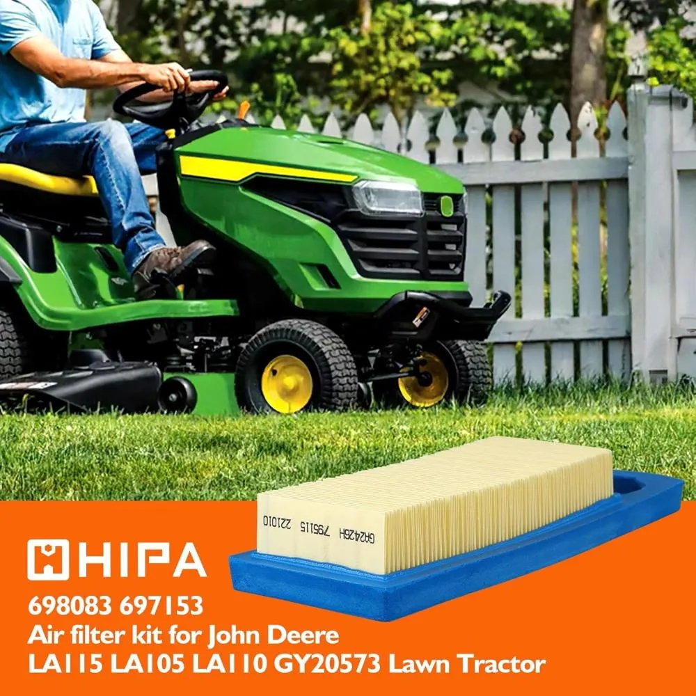 Hipa Air Filter Cleaner For John Deere LA100 LA105 LA110 LA115 X110 Z225 Mower Briggs & Stratton 594593 698083 697634 791858 697153 795115 GY20573