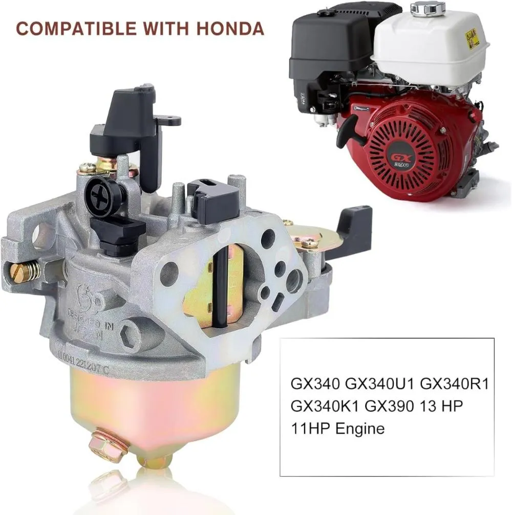 Hipa Carburetor Kit for Honda GX390 13HP GX340 11HP GX340U1 GX340R1 GX340K1 Engine Generator Lawn Mower # 16100-ZE3-V01 16100-ZF6-V00