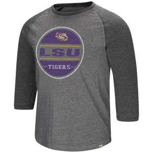 LSU Tigers Colosseum Two-Tone Gray Ultra Soft 3/4 Sleeve Raglan T-Shirt