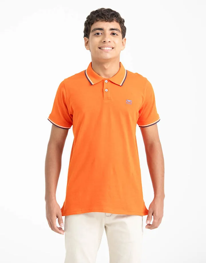 Moose Boys Polo T-Shirt with Thin Contrast Tipping