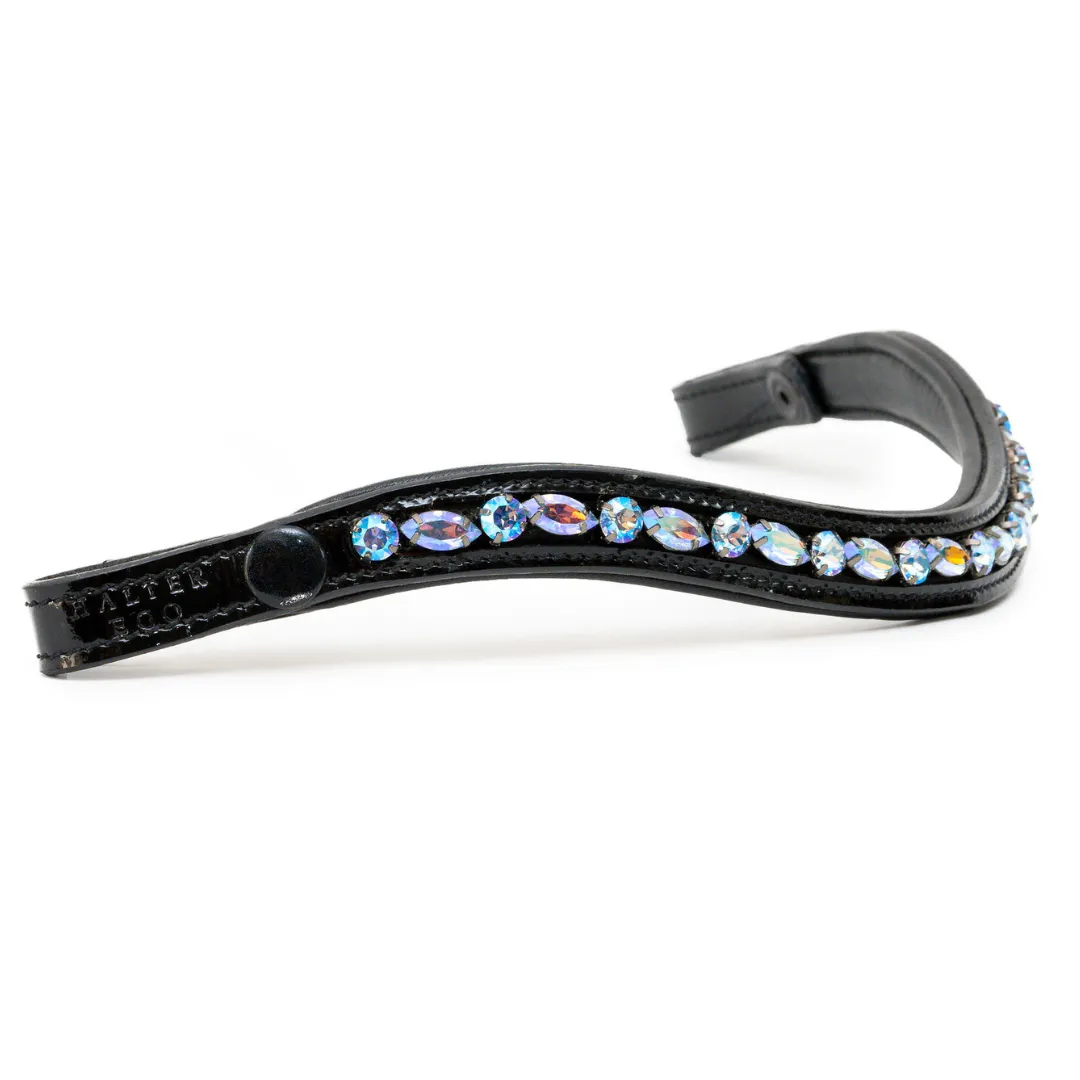 Paris Navette Crystal Patent Midline Browband - Light Sapphire Shimmer