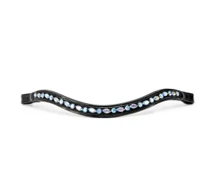 Paris Navette Crystal Patent Midline Browband - Light Sapphire Shimmer