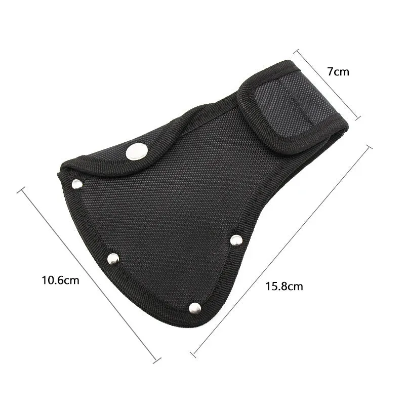 QS  Black Leather Nylon Ax Blade Cover Sheath