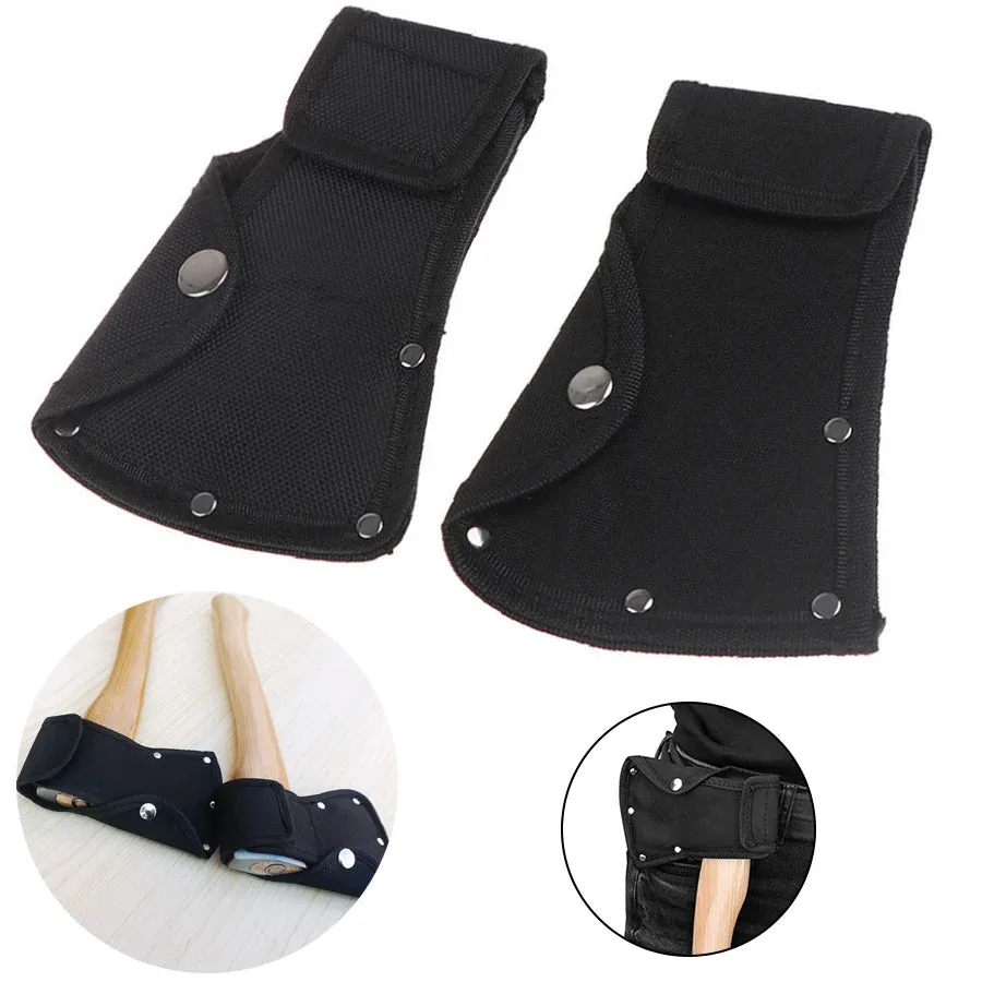 QS  Black Leather Nylon Ax Blade Cover Sheath