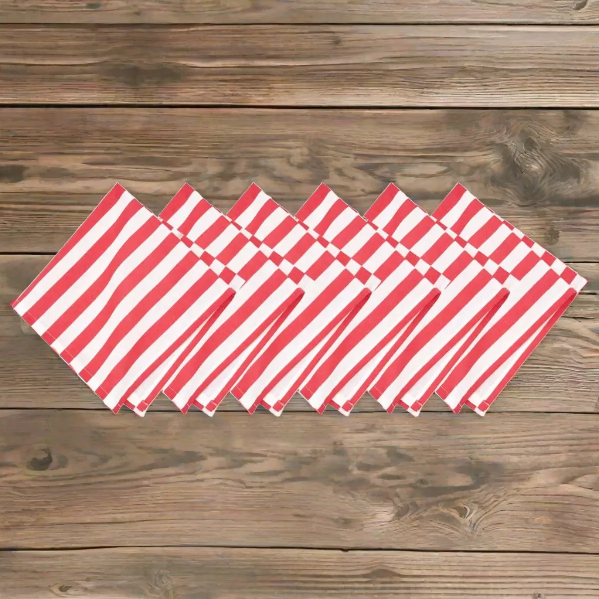 Red Stripe Napkins - Watermelon Whimsey