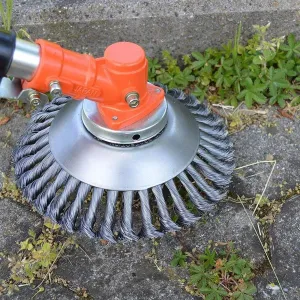 Steel Wire Wheel Garden Weed Brush Lawn Mower Grass Eater Trimmer