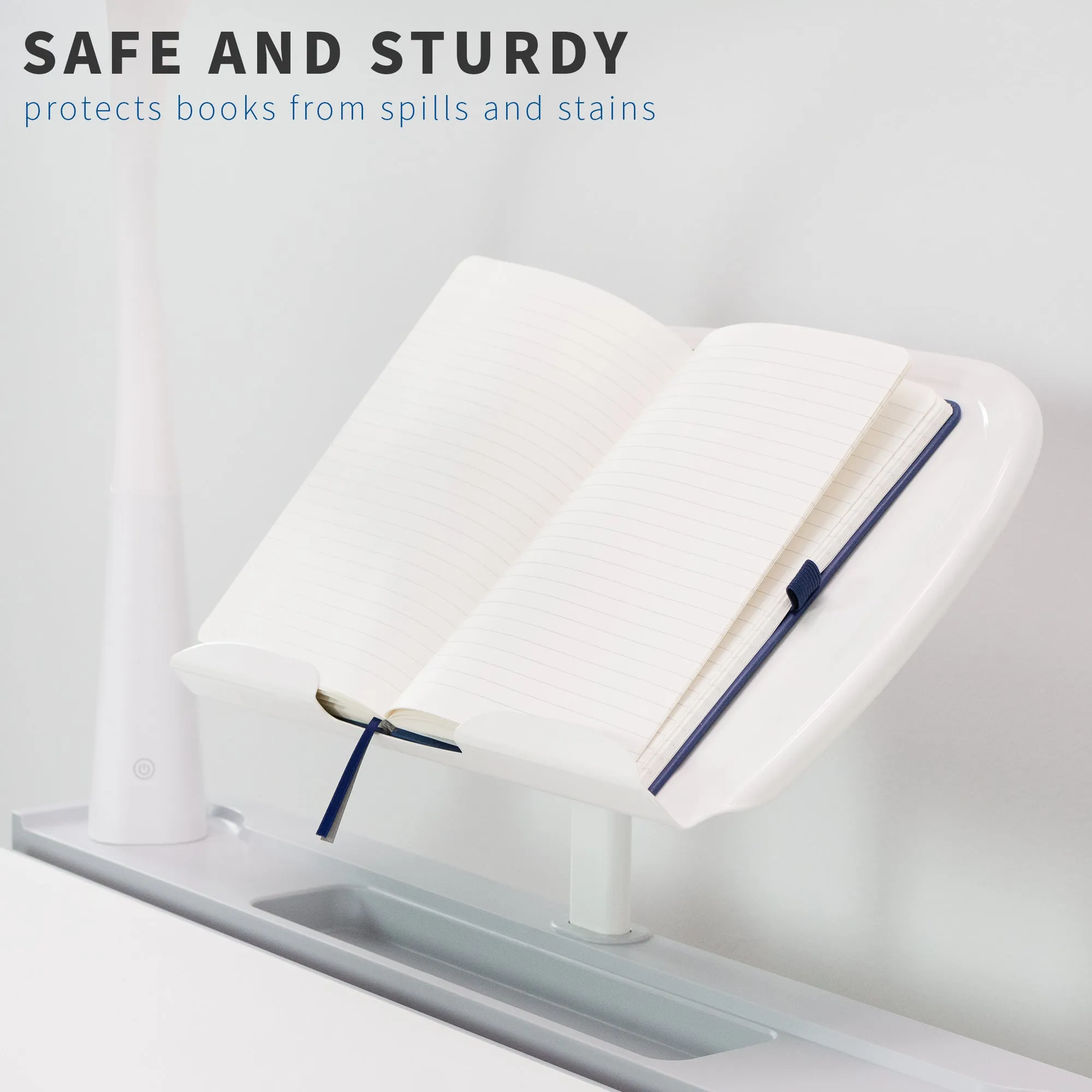 White Book Holder for Kids’ Height Adjustable Desk